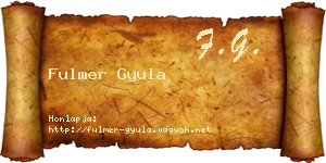Fulmer Gyula névjegykártya